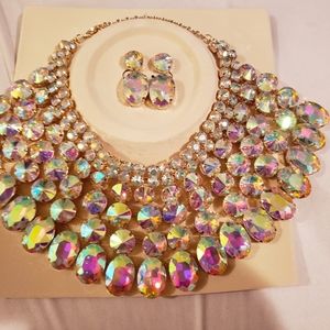 COPY - Stunning Aurora Borealis Necklace Earrings Set